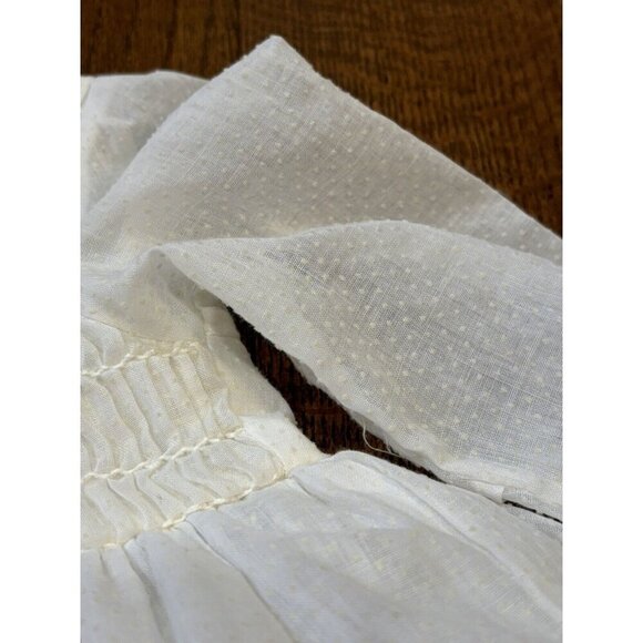 Vintage 80s Polly Flinders Cream Smocked Lace Dress Baby Girl 6T - Picture 2 of 12